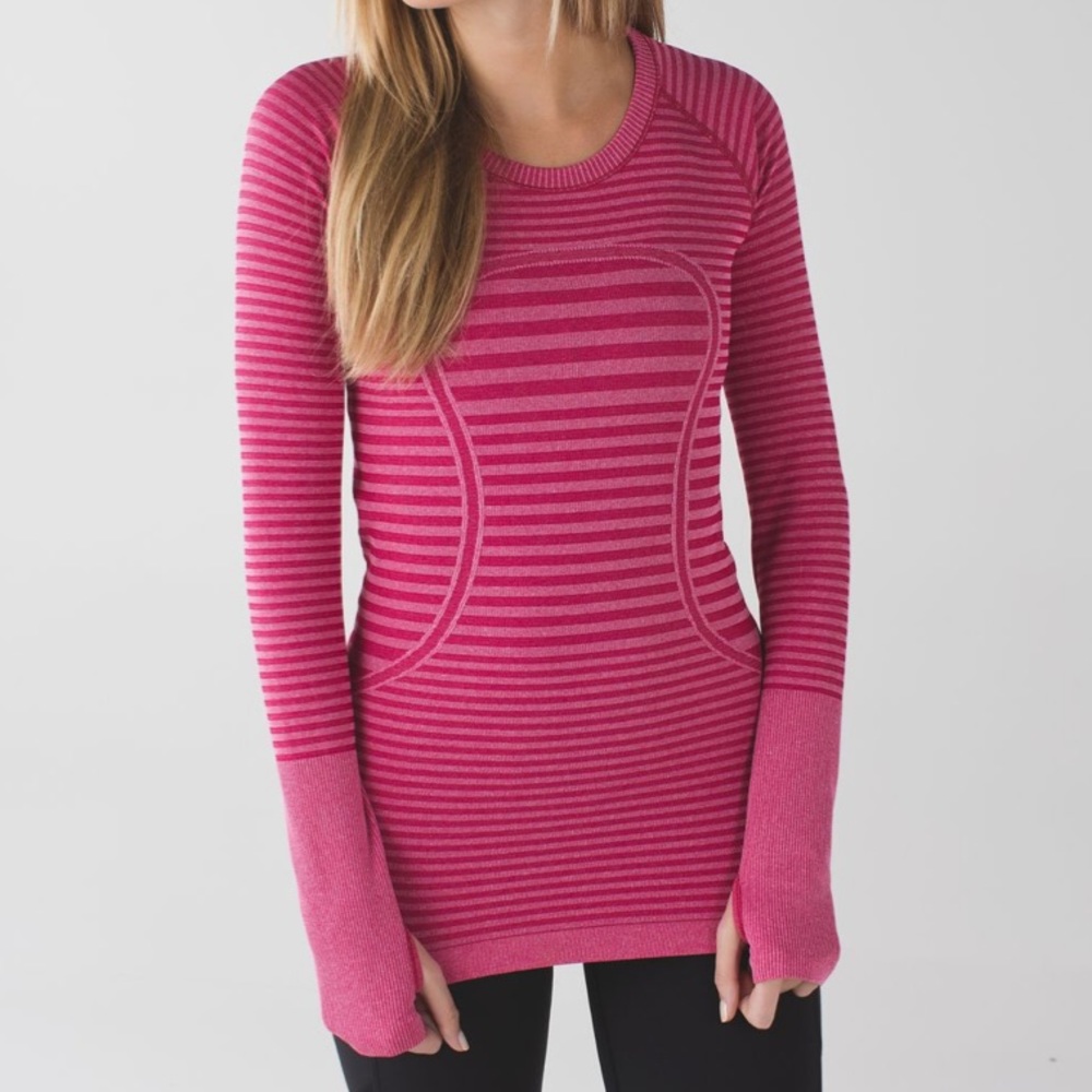 Lululemon Swiftly Tech Long Sleeve Crew - Heathered Berry Rumble